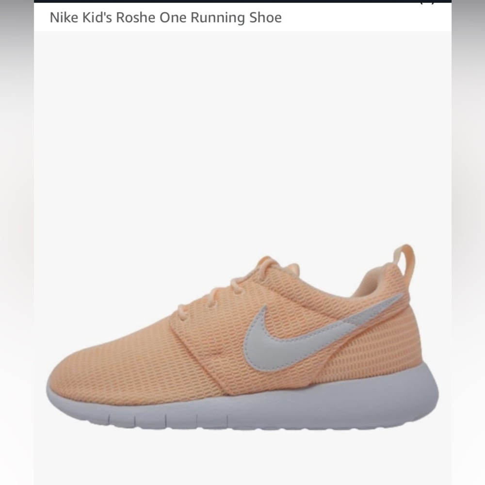 Nike Kids' Roshe One Running Shoe - Peach/White